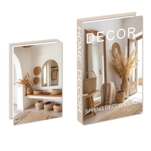 Faux livre boîte décorative Home Decor Idées de décoration printanière Livre de rangement ouvrable Cachette secrète pour bibliothèque