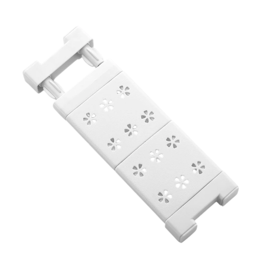 Fehér állítható polc 29–34 x 10 cm Leszedhető lapok Multifunkciós tároló polc akasztóval a háztartás számára