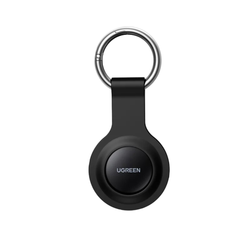 Fekete bluetooth lokátor tokkal Mini GPS lokátor kulcsokhoz, pénztárcához 3,2 x 3,2 cm Kompatibilis az Apple Find my termékkel
