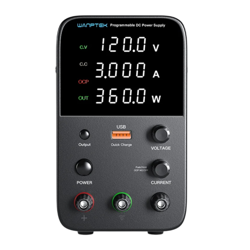 Fekete laboratóriumi tápegység 120V 3A 360W állítható egyenáramú tápegység OCP OVP védelem LED kijelző kimenet kapcsoló hűtőventilátor