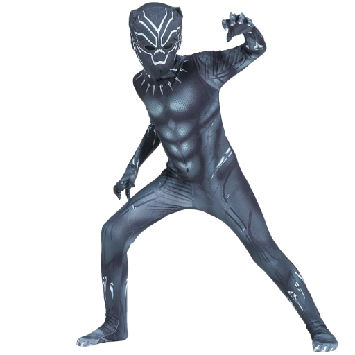 Fekete Párduc jelmez Fiú jelmez Cosplay Fekete Párduc Fekete Párduc öltözet Karneváli jelmez Halloweeni maszk Szuperhős jelmez