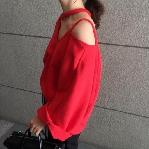 Felpa donna ampia con scollatura