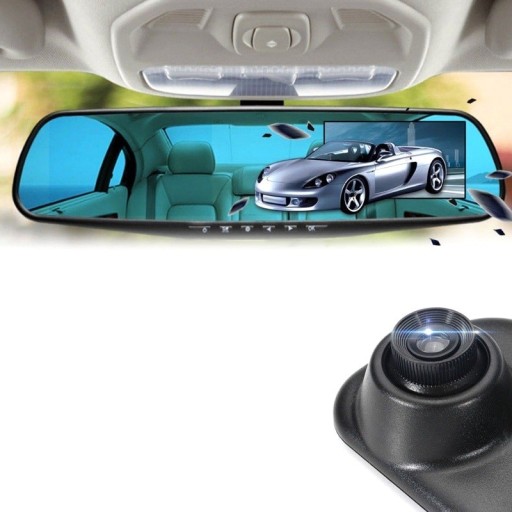 Felvevő autós kamera a visszapillantó tükörbe A1403