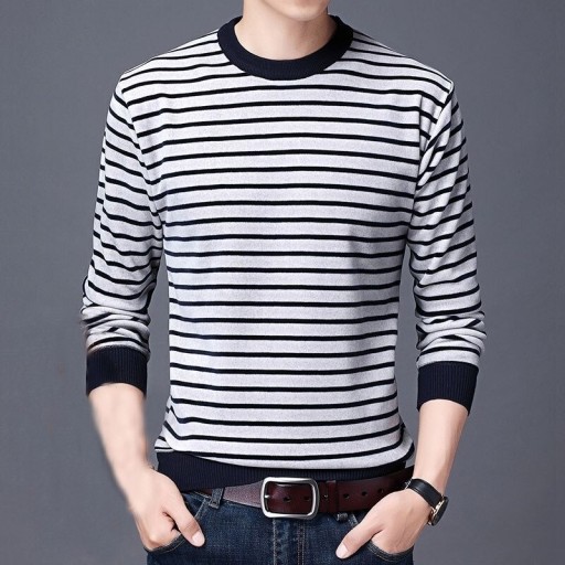 Férfi csíkos pulóver F202