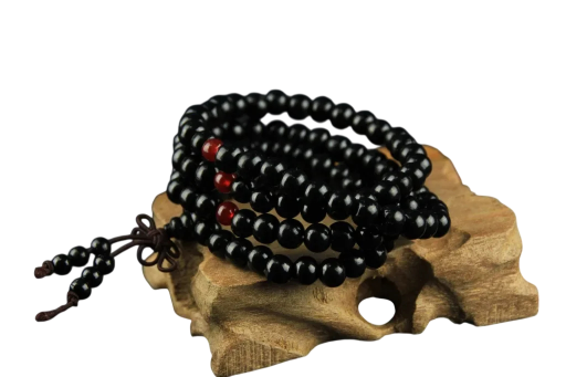 Férfi fa gyöngy karkötő 108 gyönggyel 8 mm fa gyöngyök a kézre meditációhoz és mindennapi viselethez