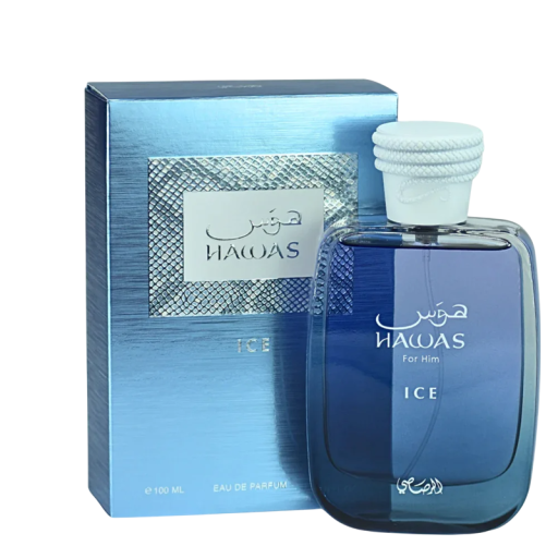 Férfi parfümös víz 100 ml Hawas Eau de Parfum Friss, fűszeres illat Kék üveg Luxus férfi parfüm Hosszan tartó aroma