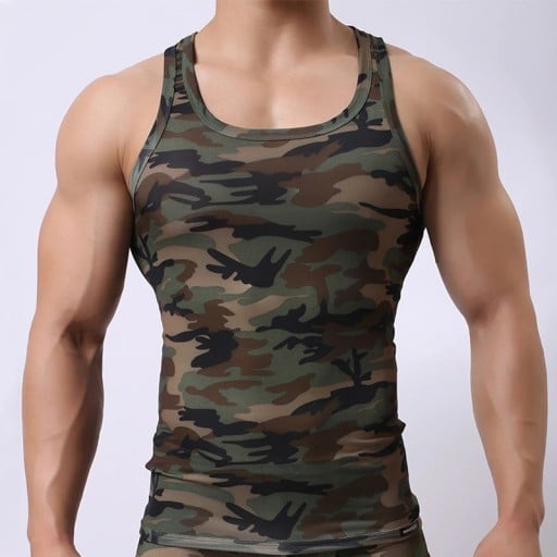 Férfi terepszínű tanktop T1996