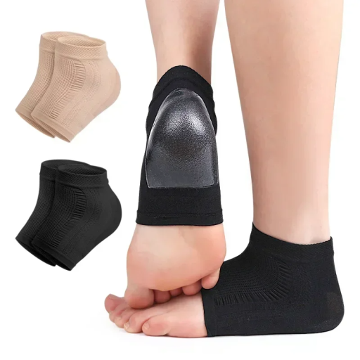 Fersensocken aus Silikongel, 1 Paar, feuchtigkeitsspendende Netzsocken gegen Risse und trockene Haut, Fußpflege