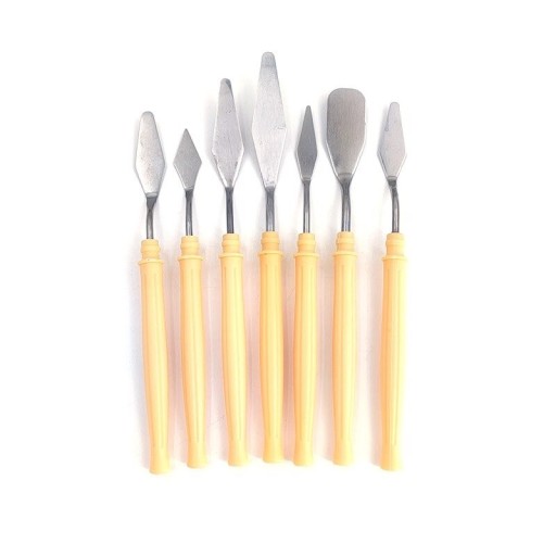 Festő spatula műanyag nyéllel 7 db