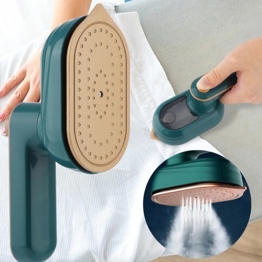 Fier de călcat mini cu abur, cu cap rotativ, verde sau alb, 170°C, călcat cu abur, priză UE, rezervor de 50 ml