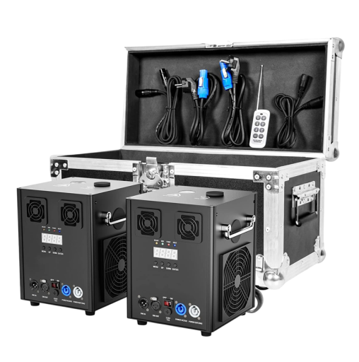 Fieryzeal maskin för kalla gnistor och fyrverkeri 700 W 2 st med aluminiumväska DMX512 och fjärrkontroll höjd 2,5-5,5 m svart för bröllop och fester