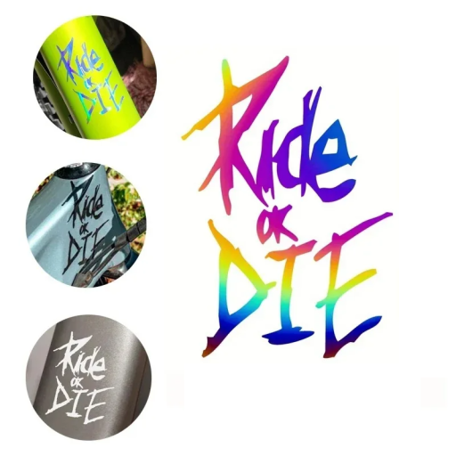 Fietsframe sticker 5,6 x 8 cm Ride or Die Duurzame fietssticker Stijlvol motief Fietsaccessoires Fietsframe decoratie