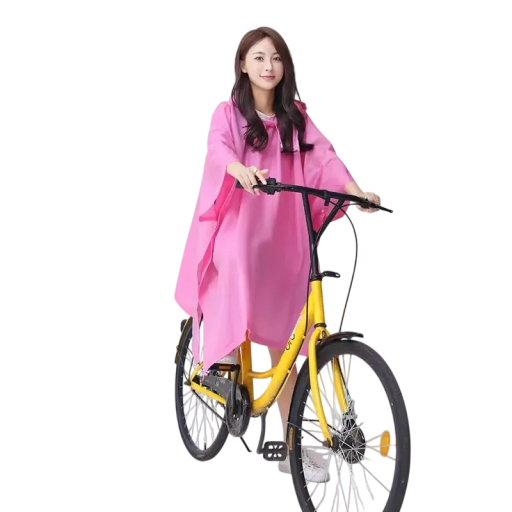 Fietsponcho met capuchon lengte 148 cm borstomtrek 130 cm EVA lichte bescherming tegen regen fietsen
