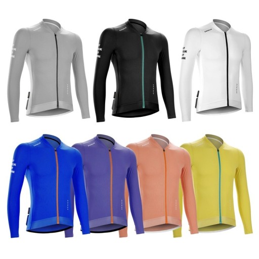 Fietssportshirt met lange mouwen en rits met 3 achterzakken voor fietsen, sport en buitenactiviteiten unisex
