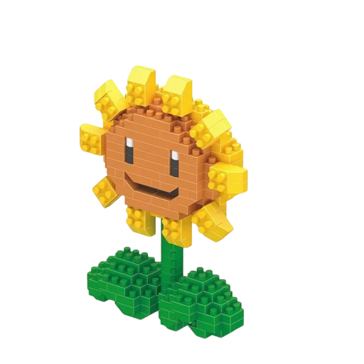 Figura de girasol plegable de Plants vs Zombies 250 piezas Mini kit de construcción Figura de juego Kit de construcción para niños y coleccionistas 7,5 x 3 x 10 cm