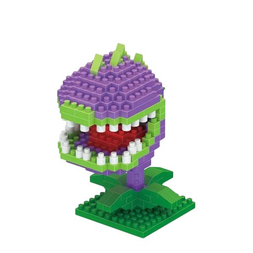 Figura plegable planta carnívora de Plants vs Zombies 250 piezas Mini kit de construcción Personaje del juego Kit de construcción para niños y coleccionistas 8,5 x 7 x 4,5 cm
