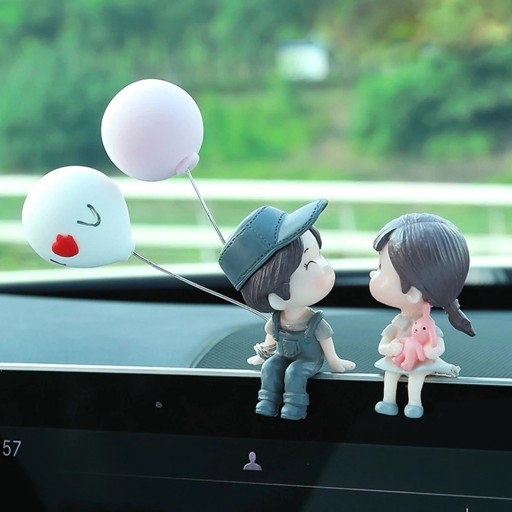 Figuren Mädchen und Junge mit Luftballons