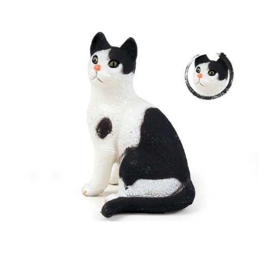 Figurine chat noir et blanc