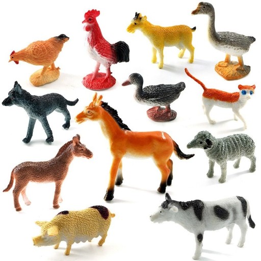 Figurki zwierząt 12 sztuk
