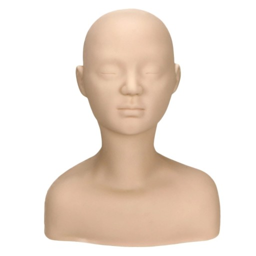 Figuryna do treningu aplikacji kosmetyków 39 x 30 cm silikonowa głowa i tors z PVC do ćwiczenia makijażu masażu i pielęgnacji skóry twarzy