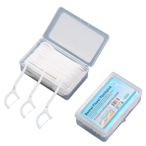 Fil dentaire et cure-dent interdentaires en boîte de 50 pcs