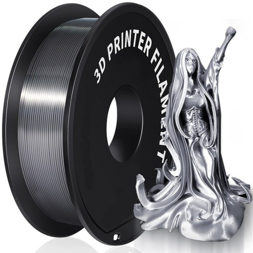 Filamento PLA Silk 1,75 mm 1 kg Recarga para impresora 3D Superficie brillante Para impresión FDM Detalles nítidos Capas suaves Modelos decorativos