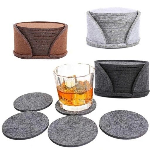 Filc poháralátok kerek hőálló 10 × 10 × 0,3 cm filc asztalvédő poharak, kávé és tea számára étkezőasztalra