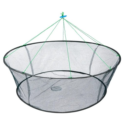 Filet de pêche à lancer 80 cm Cage pliante à poissons Grand épuisette pour attraper des crevettes Maille résistante Déploiement rapide Utilisation facile