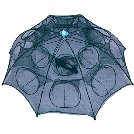 Filet de pêche portable avec 16 ouvertures Filet pliable Résistant Léger et compact Conception pour une pêche facile Utilisation facile en eau douce et salée