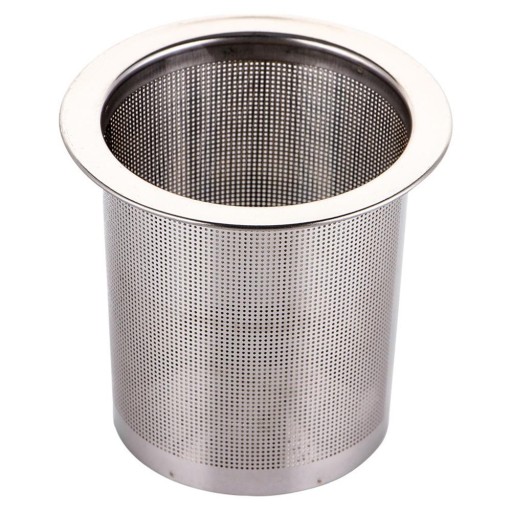 Filtre à thé en vrac pour théière Filtre cylindrique avec des ouvertures fines et un large bord Acier inoxydable Dimensions environ 7 x 5,4 x 6,2 cm