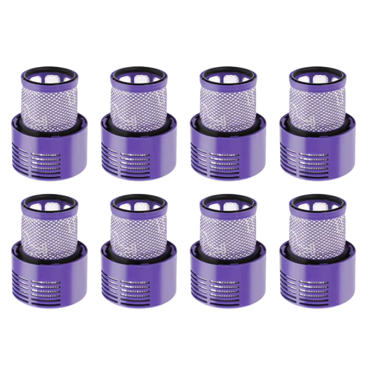 Filtres HEPA puissants 8 pcs Dyson V10 SV12 Filtre de rechange lavable Accessoire Résistance jusqu'à 105 ℃ Longue durée de vie