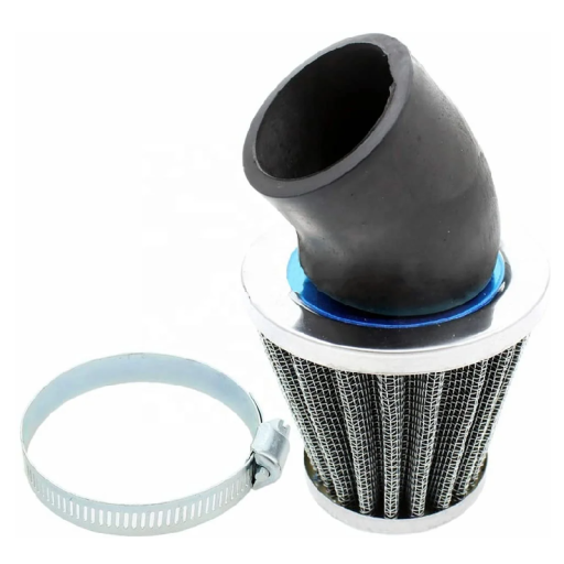 Filtro de ar universal para motocicletas 48mm com ângulo de 45° e tampa removível contra água 6,5x7,5 cm