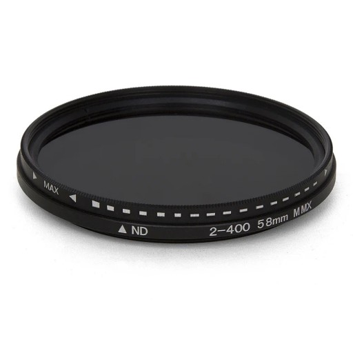 Filtro ND variable de 58 mm (ND2 a ND400), filtro de atenuación de densidad neutra ajustable para lentes de cámara, accesorios de fotografía.