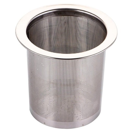 Filtro para té suelto para tetera Colador cilíndrico con agujeros finos y borde ancho Acero inoxidable Dimensiones aprox. 7 x 5,4 x 6,2 cm