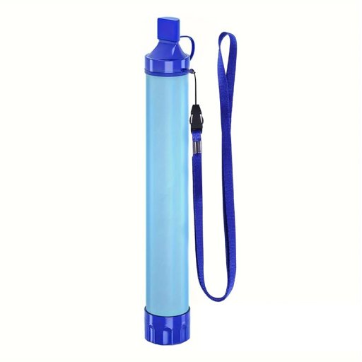 Filtru de apă portabil pentru supraviețuire 0,01 microni 1500L, filtrare în 4 etape, filtru de apă pentru drumeții în aer liber, camping, 21 x 3 cm