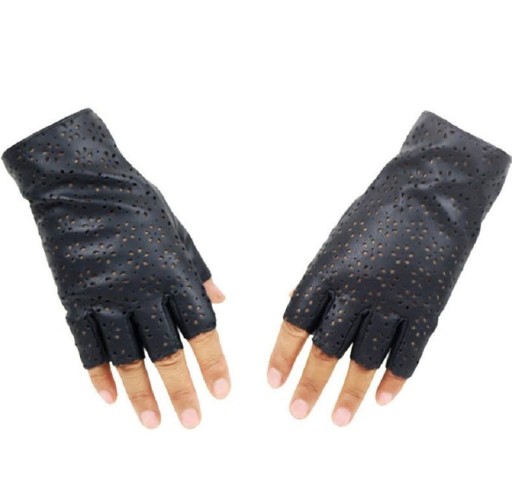 Fingerlose Damenhandschuhe mit Perforationen