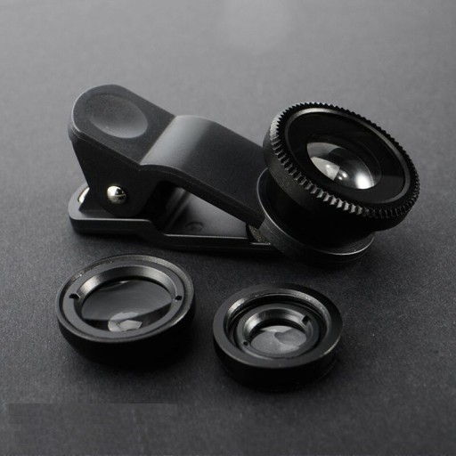 Fisheye voor telefoon - 3-in-1 set