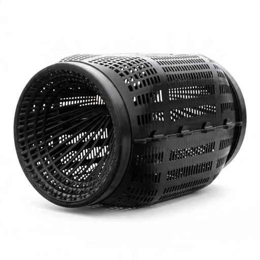 Fishing Trap for Eels and Crayfish Portable Cage with Funnel Entrance Length 35 cm Plastic Black for Crabs Shrimps Lobsters and Bait Fishing