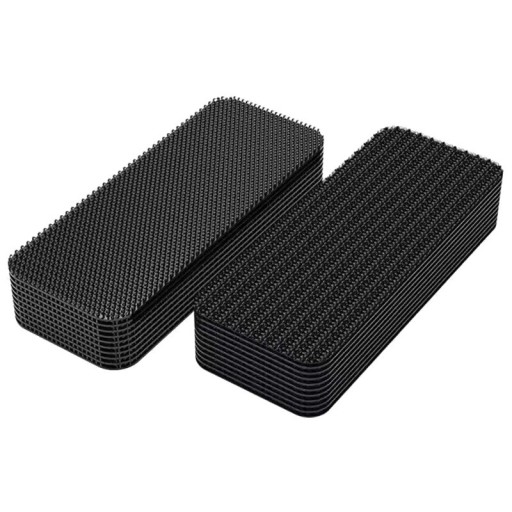 Fita adesiva para tapetes 16 x 70 mm Saco extra forte autocolante 30 pares Fecho de velcro duplo Antiderrapante Fixação Têxtil Sem perfuração