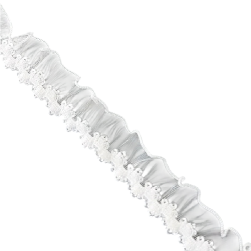 Fita de bordado com volantes 1,5 cm comprimento 9,1 m Fita decorativa de nylon com volantes Fita decorativa para costura, bordado, decoração