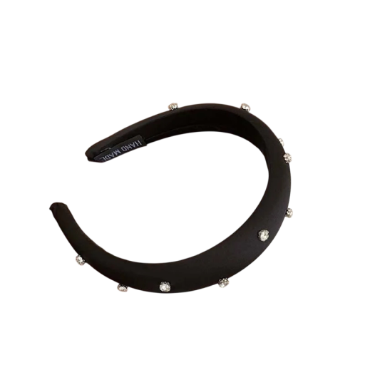 Fita para o cabelo com pedras tamanho universal elegante fita brilhante acessório de cabelo festivo para baile casamento e fotografia