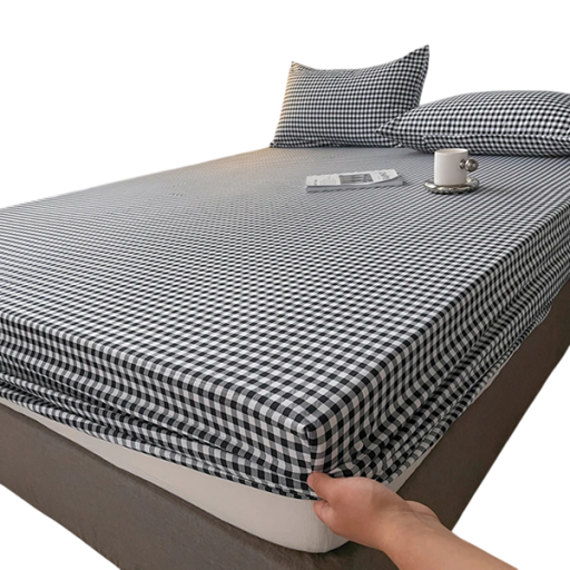 Fitted Sheet 200 x 220 x 30 cm Elastic Mattress Sheet Cotton Polyester Non-Slip with Elasticated Edges Coloured