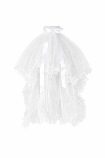Fivela de Casamento Véu de Tule Branco com Pérolas Acessório de Cabelo Elegante para Noiva Despedida de Solteira