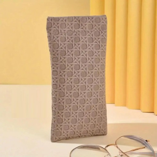 Flaches Brillenetui 17,6 x 8 cm Elegantes strukturiertes geformtes Etui Tragbares Etui für Sonnenbrillen und Korrekturbrillen