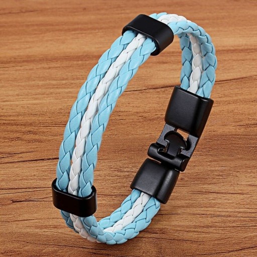 Flaggfärgat läderarmband