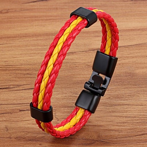 Flaggfärgat läderarmband