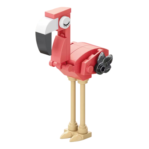 Flamingo 5,7 x 3,6 x 9,2 cm Mini set de construcție 29 piese Micro cărămizi Model 3D de animal creativ pentru copii de la 9 ani Dezvoltarea imaginației și abilităților
