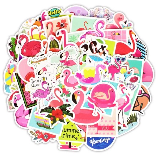 Flamingoklistermärken 50 st E120