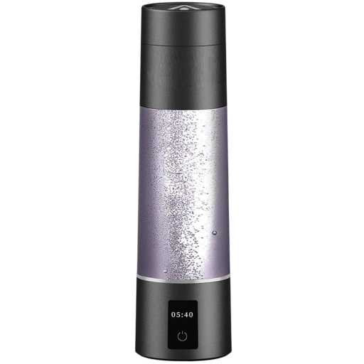 Flaske med molekylær hydrogengenerator To-kammer ionisator med display USB-C strømforsyning 270 ml Sundt vand