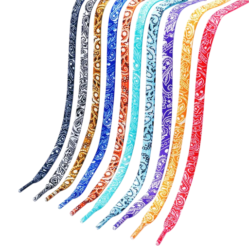 Flat Patterned Shoelaces 120 cm Colourful Shoelaces Made of Polyester Cotton Stylish Fashion Accessory Patterned Shoelaces Footwear